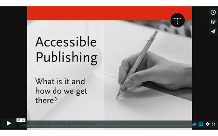Title slide from Chandi Perera's Accessible Publishing presentation.