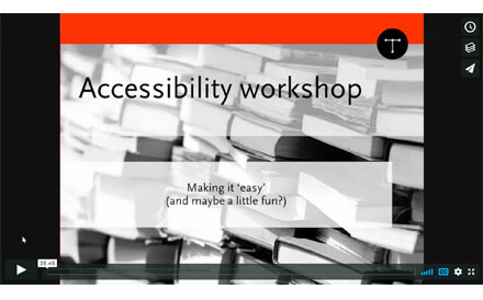 Title slide from Guy van der Kolk's accessible technologies presentation.