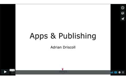 Title slide from Adrian Driscoll's 2018 Typefi User Conference presentation.