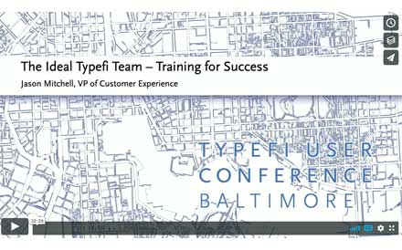 Cover slide of Jason Mitchell's presentation 'The Ideal Typefi Team - Training for Success'.