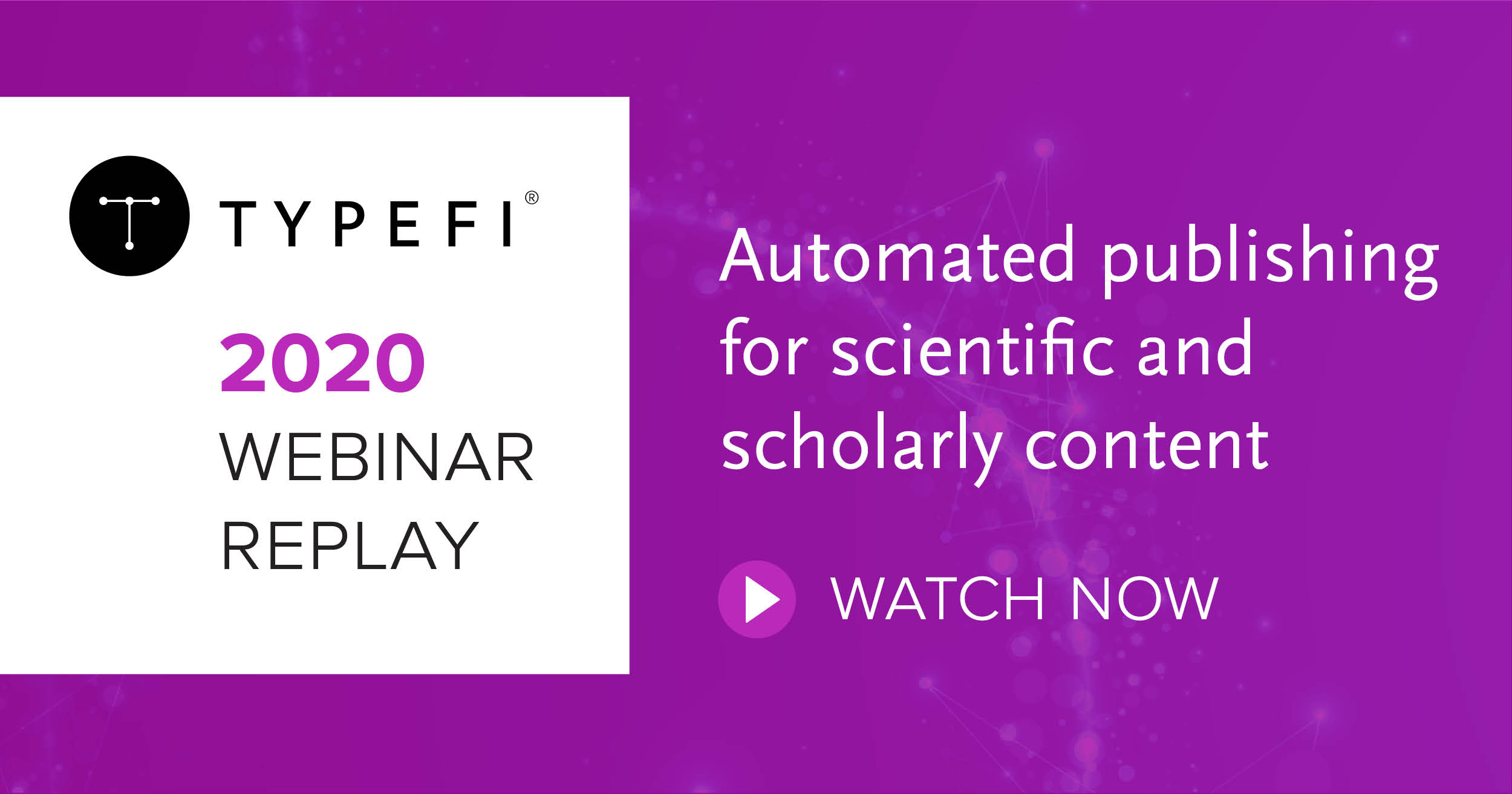 A promotional graphic for the webinar 'Automated publishing for scientific and scholarly content'