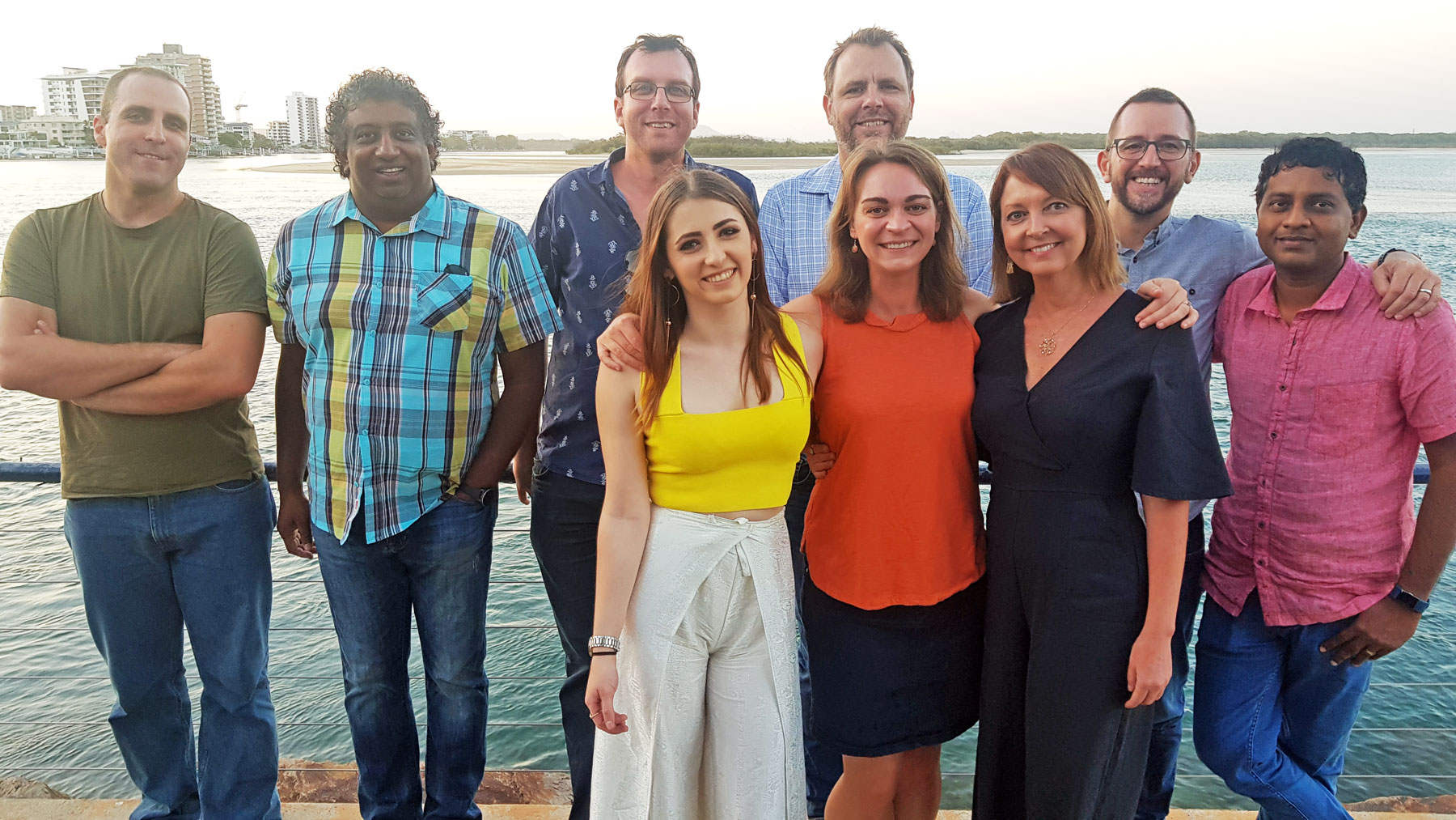 A group shot of Typefi's Australian team with the Maroochy River in the background.