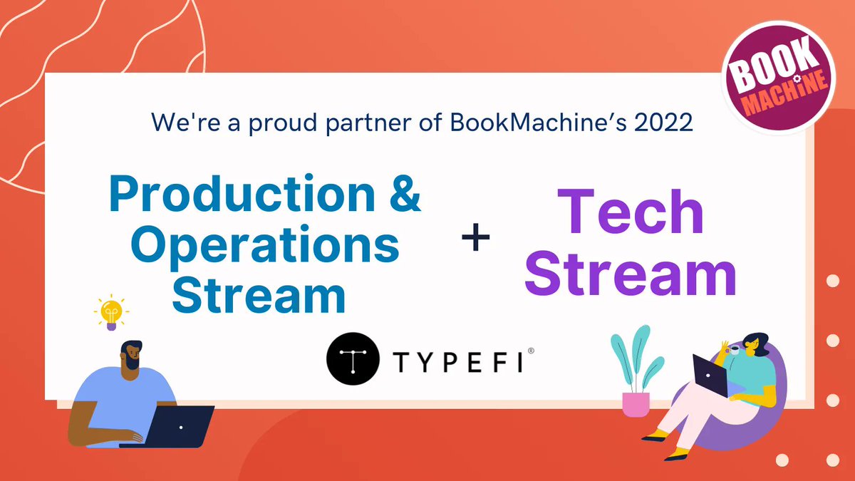 Promotional image showing Typefi is a proud partner of BookMachine 2022