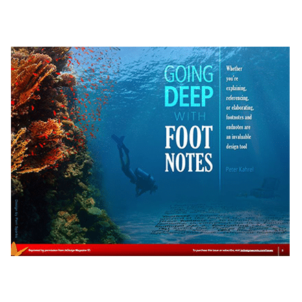 Title page of Peter Kahrel's March 2017 InDesign Magazine article 'Going deep with footnotes'