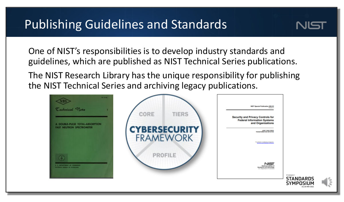 A slide showing old technical notes published at NIST.