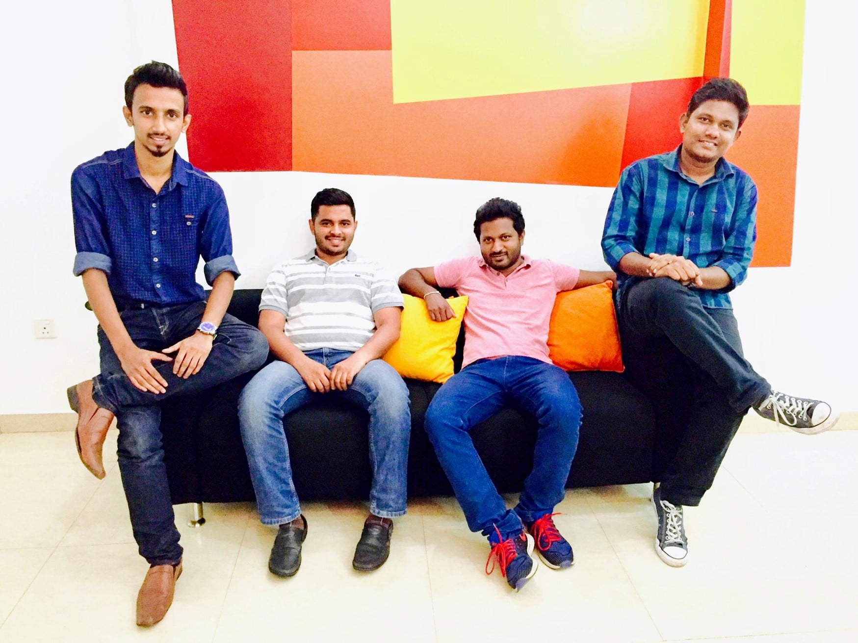Typefi's Sri Lankan support team in the Colombo office—Supun, Dinitha, Dilum, and Udara.