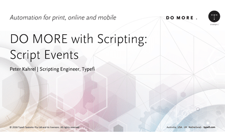 Title slide for DO MORE with Scripting 1: Script events