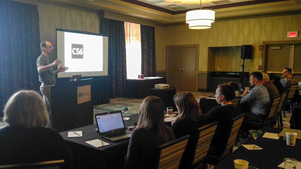 Typefi VP Product Caleb Clauset delivers his annual Typefi product update to the audience at the Typefi User Conference.