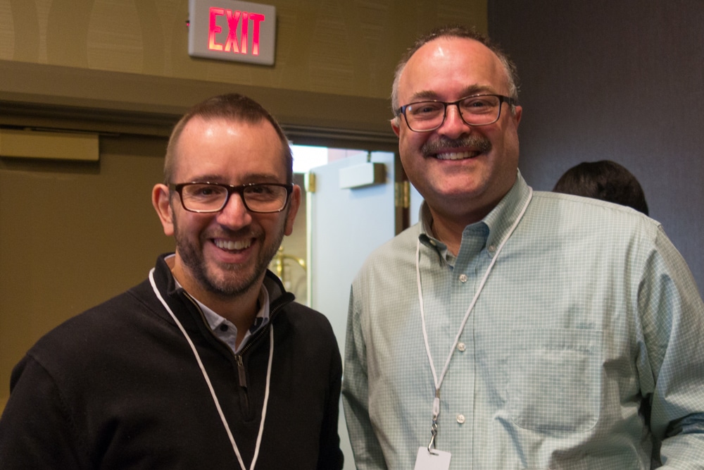 Michael Cousins from Typefi and Brett Stone from yfficient at the 2017 Typefi User Conference.