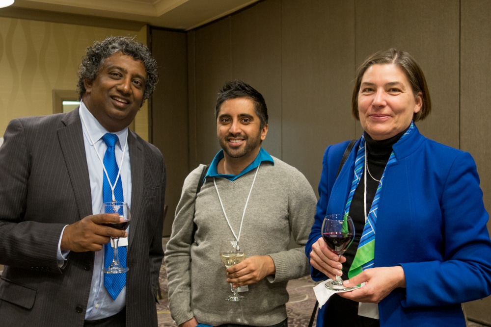 Typefi CEO Chandi Perera with the International Monetary Fund's Rumit Pancholi and Linda Griffin Kean at the 2017 Typefi User Conference.