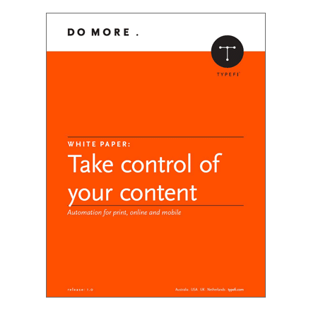 Cover of Typefi White Paper: Take control of your content and DO MORE