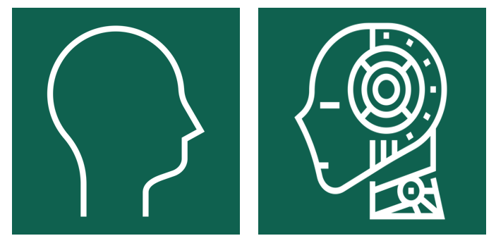 A human head icon faces an android icon representing the beneficiaries of alt-text.
