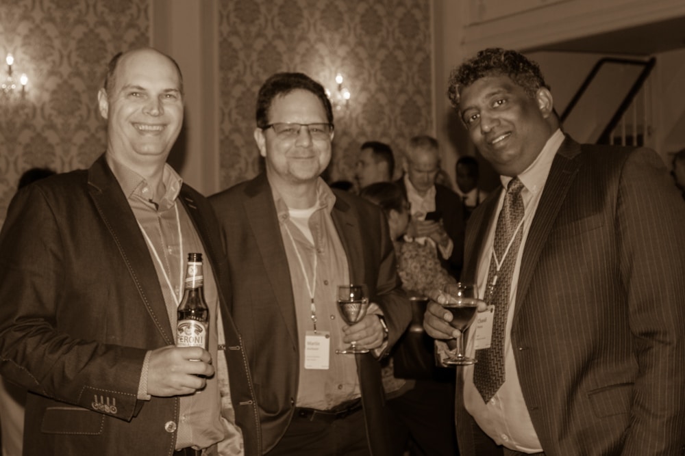 Christian Künz and Martin Aschauer (Austrian Standards) with Chandi Perera (Typefi).