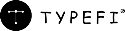 Typefi's logo with the typeface rendered in Comic Sans font.