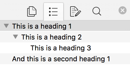 Screenshot showing the Navigation pane on Mac.