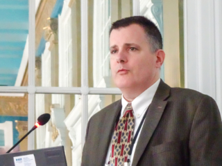 Patrick Gibbons presenting at the 2019 Typefi User Conference.